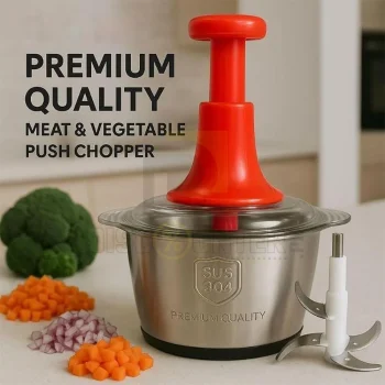 Metallic Push Chopper 2.0Ltrs - Quick, Easy Chopping for Every Kitchen! 🥕🔪